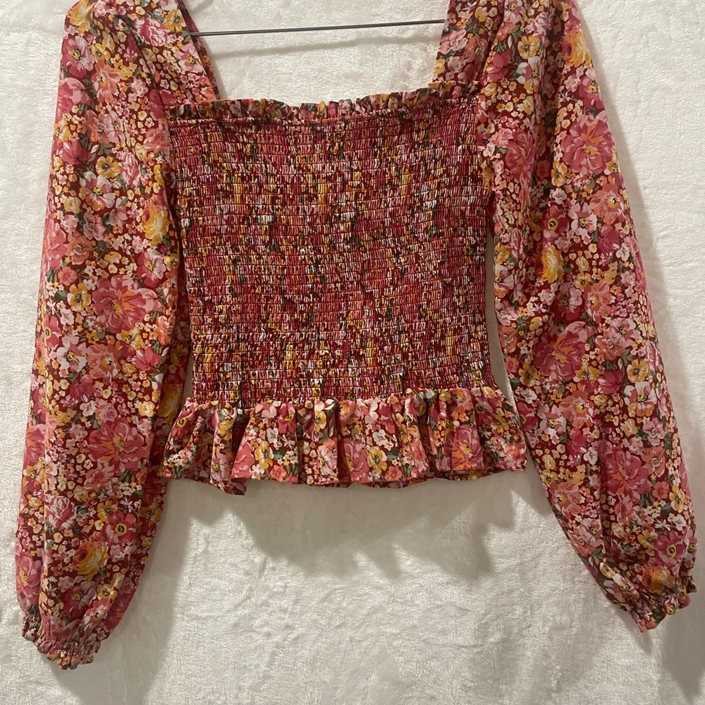 Floral Smocked Top - Pink (1)
